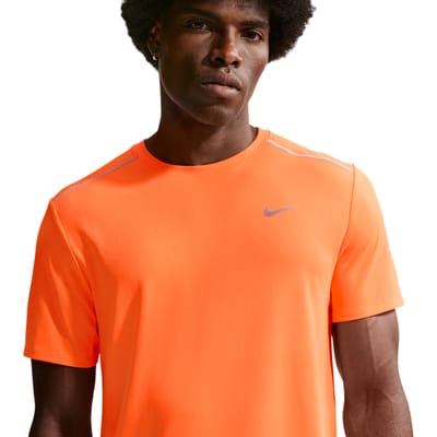 Nike Miler T-shirts Heren - Oranje - Maat XL - Poly Jersey