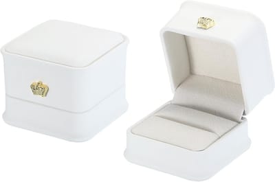 Elegante Velvet Ring Box Set voor Trouwringen en Sieraden - Vintage Opbergdoos voor Verloving en Jubileum, Wit