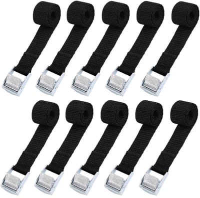 2×39 cm spanbanden - Bevestigingsset - voor motor-/auto-/fietsdeuren - Strakke spanbanden max. belasting 500 kg - 10 stuks - Zwart
