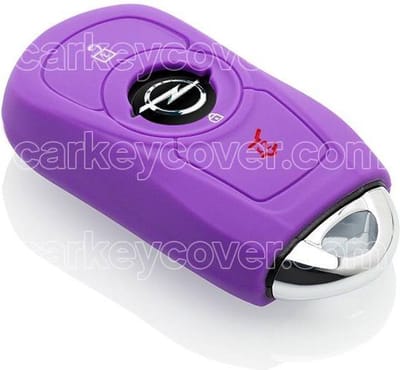 Autosleutel Hoesje geschikt voor Opel - SleutelCover - Silicone Autosleutel Cover - Sleutelhoesje Paars