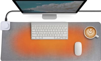 Caryota Verwarmde Muismat - Verhitte Bureau Onderlegger - 35°C Tot 60°C - Auto-Sleep Functie - 80 x 33 cm - Temperatuur Display - Meteen Warm