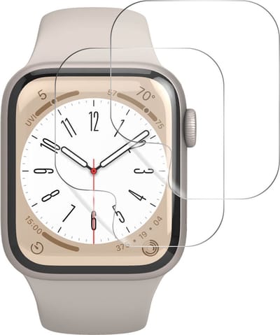 iMak, Set van 2 Screenprotectors Geschikt voor Apple Watch Series 8 41mm, Transparant