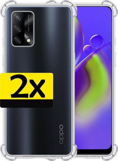 Hoesje - 2 Stuks - Geschikt voor OPPO A74 4G - Sterk & Shockproof - Siliconen Case - Back Cover - Telefoon Hoes Shock Proof - Telefoonhoesjes - Transparant