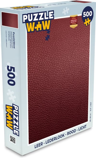 Puzzel Leer - Lederlook - Rood - Licht - Legpuzzel - Puzzel 500 stukjes