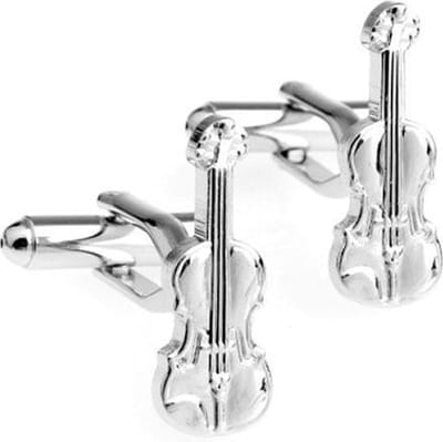 Amanto Manchetknopen Claudio - 316L Staal - Viool - 8x22mm - Muziek