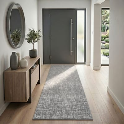 Floordirekt Tapijtloper Tessaro - Moderne Antislip Loper voor Hal, Keuken & Entree - Grijs - 80 x 100 cm - Onderhoudsvriendelijk & Duurzaam - Diverse Kleuren & Maten
