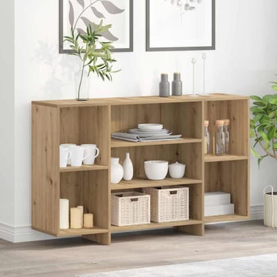 vidaXL - Dressoir - Artisan - Eiken - 120 - x - 30 - x - 75 - cm - Bewerkt - hout