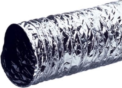 Plieger aluminium/PVC luchtslang brandveilig ø 125 mm 3 meter, aluminium