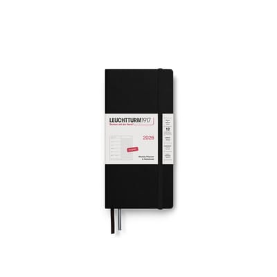 Leuchtturm1917 Weekly Planner&Notebook Dotted Wallet (B6+ x A6) 2026 hardcover Black