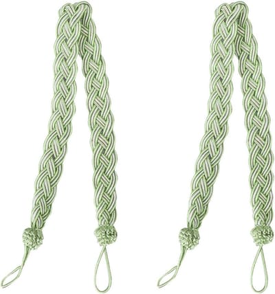 sourcing map Gordijn terughouden clips gordijnhouder kwastjes gordijn embrasses decoratief 23 inch groen 2 stuks