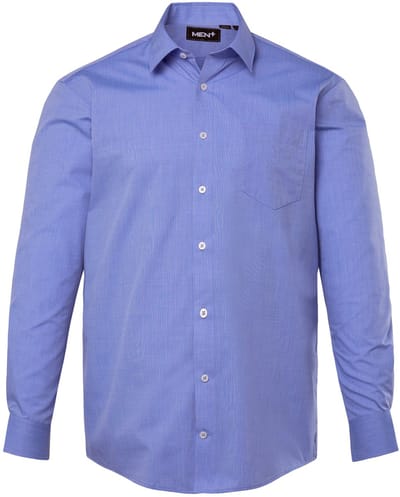 Men Plus - Heren - Businesshemd lange mouwen Easy Care Kentkraag Comfort Fit - Lichtblauw - Maat 3XL