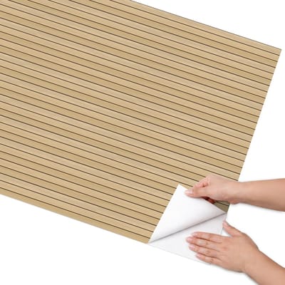 Coloray Meubel Wrap Folie - Beige Meubelfolie - 75x150 cm - Plakfolie Meubels Houten stroken - Decoratiefolie Zelfklevend - Minimalist Meubelfolie - Meubelfolie Zelfklevend - Badkamer decoratie - Texturen