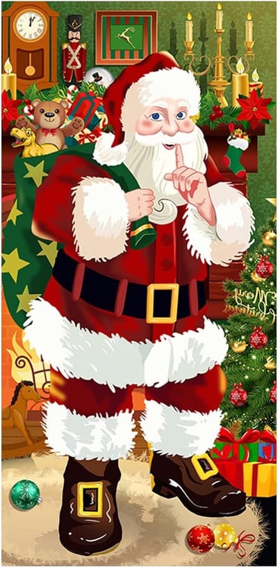 Grappige Kerstman Deurdecoratie voor Feestdagen - Perfect voor Kerst- en Nieuwjaarsfoto's (90x180cm)
