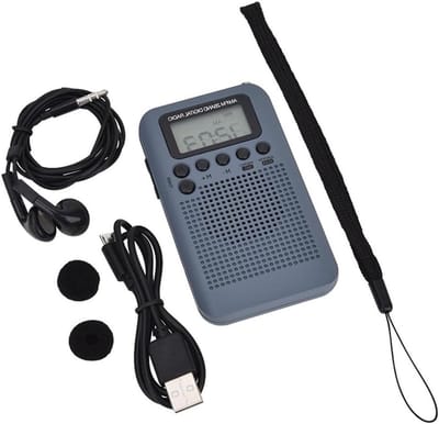 Draagbare AM/FM Radio - Zakradio Digitale Ontvanger - Muziek Luisteren - Oplaadbare Batterij - 15 x 8 x 3 cm