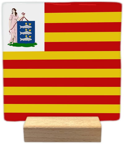 Enkhuizen - Keramische decoratie tegel - incl. houten presenteerblok