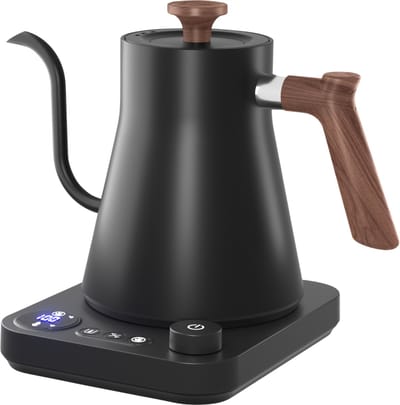 House of Husk Gooseneck Waterkoker - Slow Coffee Kettle - Heet Water Ketel - Temperatuurregeling - Warmhoud Functie - 1000 ml - Zwart