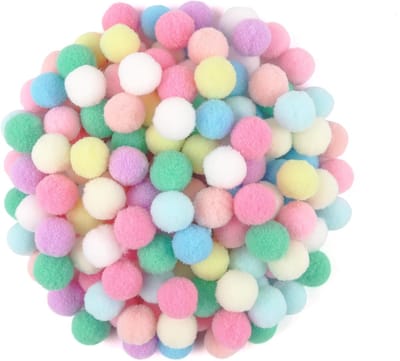 150 stuks pompons 10 mm geassorteerde pluizige pompons veelkleurige pluizige pompons ballen voor doe-het-zelf ambachten decoraties projecten