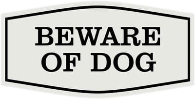 Waarschuwingsbord Hond - Lichtgrijs Zwart - Klein Formaat