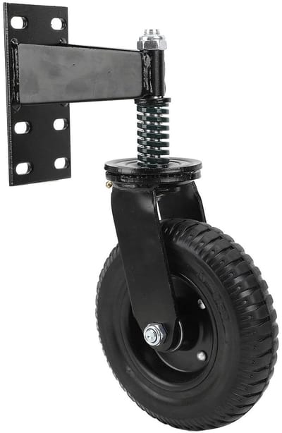 Zware Rubber 360 Graden Draaicastor met Installatieaccessoires voor Boerderijhekken en Terrassen - 8 Inch Diameter, 600 Lbs Capaciteit