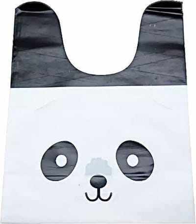 Traktatiezakjes - Knoop Uitdeelzakjes - Verjaardagzakjes - Feestzakjes - Snoepzakjes – Wit – Zwart – Panda | Plastic – 13 x 22cm | Meisje / Jongen – Knoopzakjes | Geboorte – Verjaardag – Kinderfeestje – Feest – Traktatie – Party | DH collection