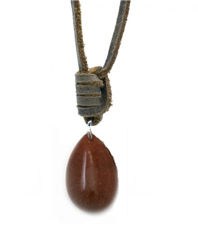 IbizaMen KIDS - Jongens - ketting - leren - veter - edelsteen - goudmijn - drop