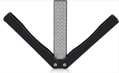 Scoby - Messenslijper Compact - Opvouwbare Slijpsteen - Knife Sharpener - Universeel Slijpgereedschap - 400/600 Grit - Inklapbaar