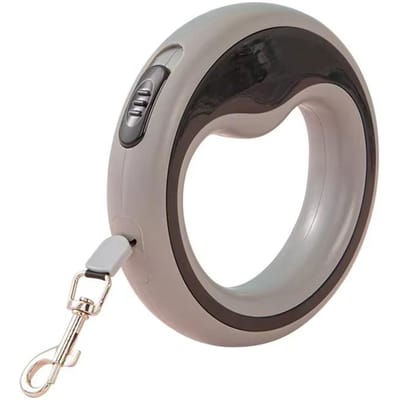 Intrekbare Hondenhalsband Heavy-Duty Uittrekbare Hondenhalsbanden Sterke Nylon Band Leash Eenhands Remblokkering Knoopvrij Ontwerp Voor Kleine grijs