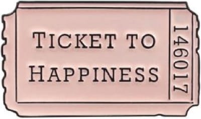 Pin Broche - enamel pin - kledingspeld - Ticket to happiness