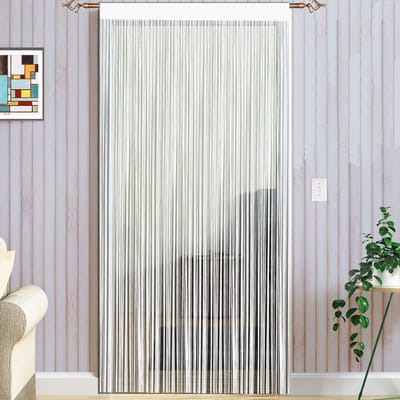 Inovra- Koorddeurgordijnen 90 x 200 cm - Vliegengordijn voor Deuropeningen - Eenvoudige Slierten - Wit - Raamdecoratie - Schokbestendig