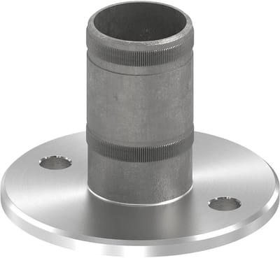 Muur en vloeranker - Buisaansluiting RVS - Bevestiging maken - Voor buis 424mm - 100x6mm plaat - Zilverkleurig