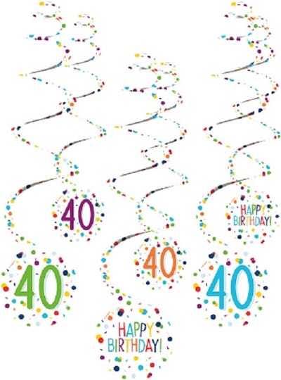 Amscan Spiraalslingers 40 Confetti Birthday 61 Cm Papier 6 Stuks