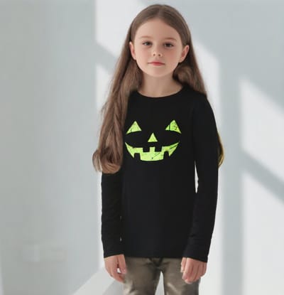 Starry Indigo - Halloween Reflective Kostuum Kinderen - Zwart & Neon Groen