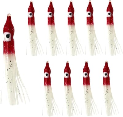 Dailygoody - Luminous Octopus Slepen Aas - Rubber Aas - Levensechte Actie - 9 cm - Meerkleurige Forel - Geschikt voor Zoutwater en Zoetwater - 10 Stuk