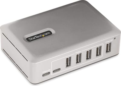 StarTech.com 7-Port USB-C Hub, 5x USB-A + 2x USB-C, Self-Powered met 65W Power Supply, USB 3.1 10Gbps, Desktop/Laptop USB Hub met 0.9m USB-IF Gecertificeerde Locking Kabel, USB Type C Hub