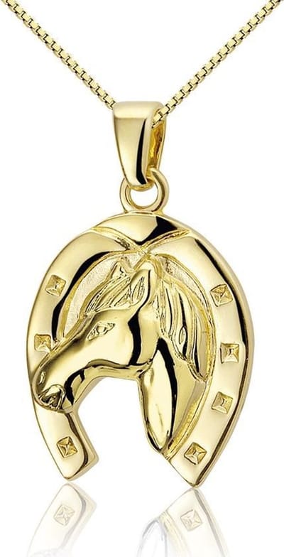 Montebello Ketting Hoefijzer - 925 Zilver Verguld - 15x25mm - 45cm