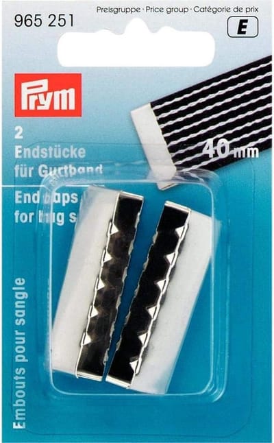 Metalen Eindkap 40mm voor Tasriem Zilverkleurig