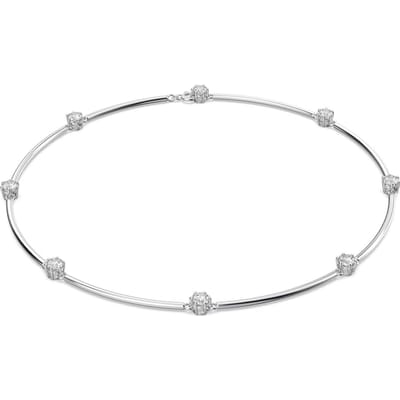 Collier Swarovski Constella Zircone Cubique Coupe Ronde Plaqué Rhodium Femme Collier Argenté 5638699 Silver,F