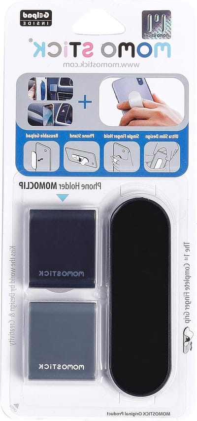 Originele Momoclip en Mobiele Telefoon Vingerhouder - Grip en Ring voor Smartphones - Zwart Accessoire voor Betere Grip en Gebruiksgemak