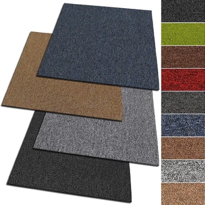 ZMR® Tapijttegels - Tapijttegels 50x50 cm - Tapijttegels Zelfklevend - Donkergrijs - 50cm x 50cm x 1cm