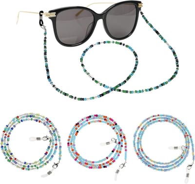 Multicolor Bead Brilkettingen voor Vrouwen - Antislip Brilkoord, Spectacle Chain en Lanyard voor Eyewear, 4 Stuks