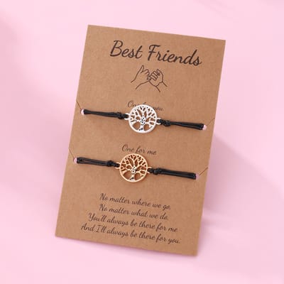 Vriendschapsarmbandjes voor 2 met Levensboom - Goud & Zilverkleurig - BFF Armbandjes Cadeau - Pax Amare