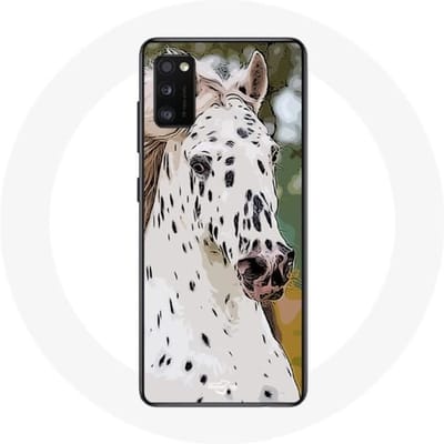 Coque - Samsung - Galaxy A41 - Souple - Cheval - Blanc blanc