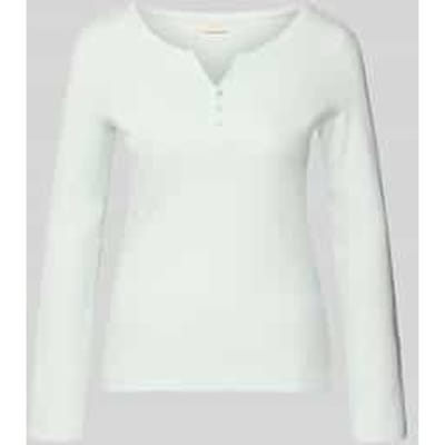 Tom Tailor - T-shirt met lange mouwen en omgeslagen mouwen - Maat XXL - offwhite mint small stripe