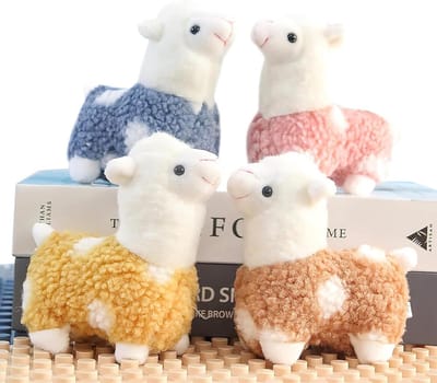 Schattige Mini Alpaca Pluche Sleutelhangers - Set van 4, Perfect als Cadeau en Verzamelobjecten