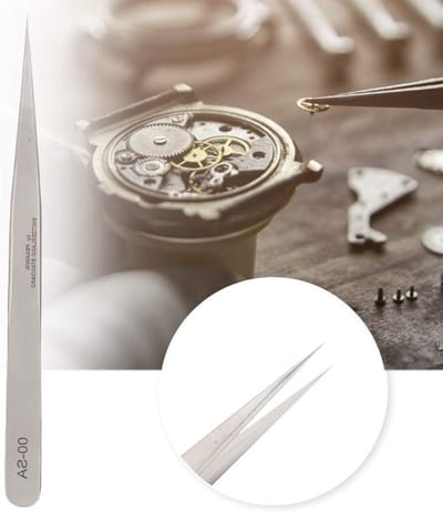 Precisie Horlogemaker Tweezers van Roestvrij Staal, Antimagnetisch en Zuurvast, Ideaal voor Horloge Reparatie en Onderhoud