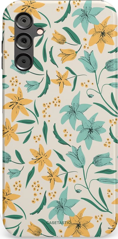 Casetastic Hoesje Geschikt voor Samsung A14 (5G/4G) - Stijlvolle Beschermende Duo-layer Case - Sereen in bloei