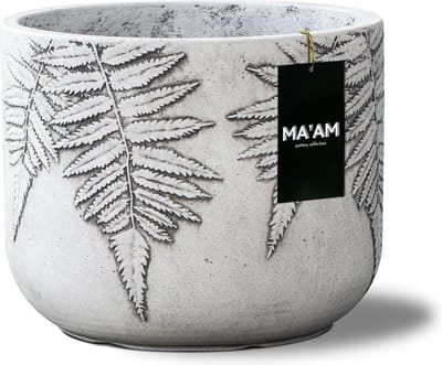 MA'AM Pottery Vio bloempot cilinder - D37x30 - Wit - varen plant design - binnen/buiten - duurzame kwaliteit