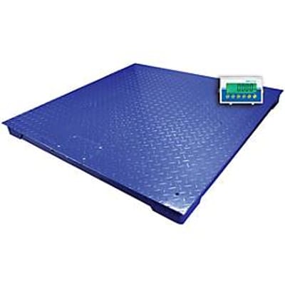 Weegbrug Adam PT-312, weegbereik 1000 g-3000 kg, met AE403 display, B 1200 x D 1200 x H 100 mm, staal, blauw