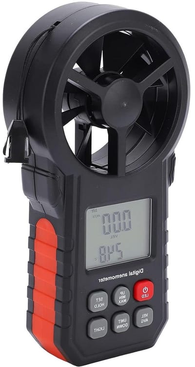 Draagbare Windsnelheidsmeter - Windmeter LCD - Buitenactiviteiten Meten - Meerdere Eenheden - Tot 30 m/s - Oranje