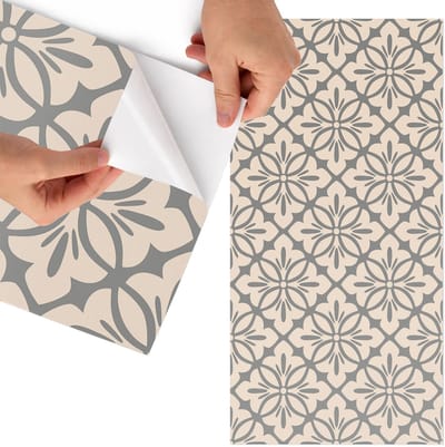 Tulup Meubelfolie - Bloemenpatroon Decoratiefolie Zelfklevend - 75x150 cm - Beige Meubelfolie - Decoratiefolie - Klassiek Meubelfolie - Meubel Wrap Folie - Woonkamer decoratie - Achtergronden en patronen